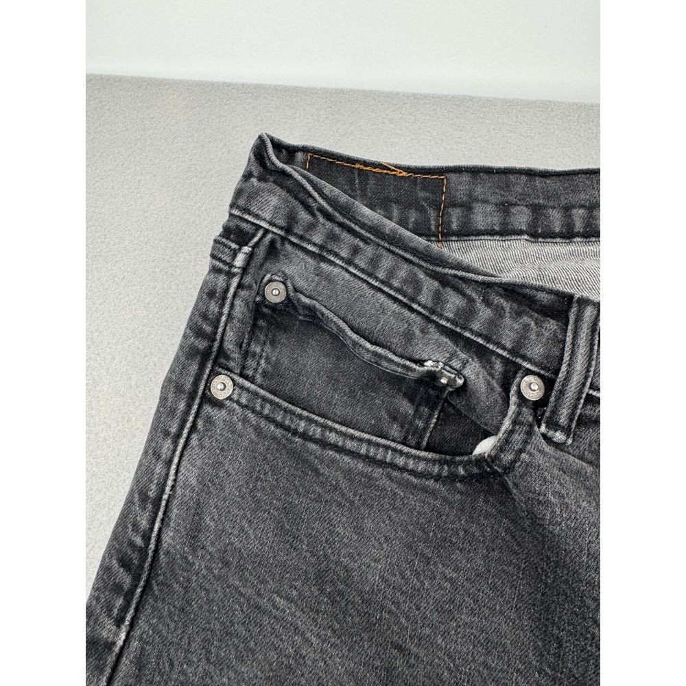 Levis 505 Regular Fit Jeans Mens 36x34 (36x32) Faded Black Straight Leg Denim - Picture 9 of 12